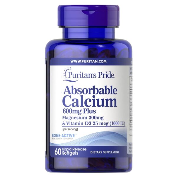 Calciu Absorbabil 600 mg cu Magneziu si Vitamina D-60 capsule