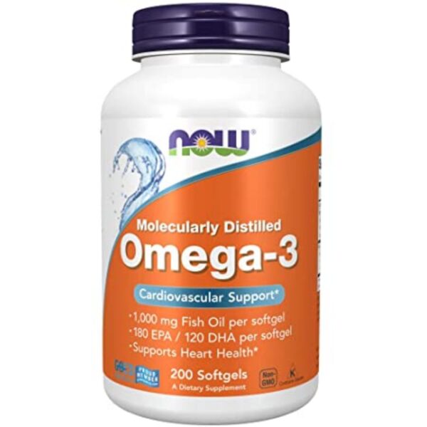 Omega 3 Ulei de Pește 1000 mg, 200 capsule | Now Food