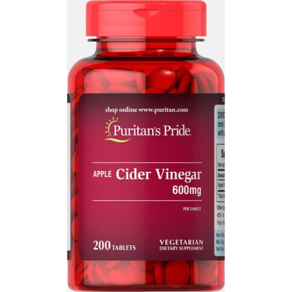 Oțet din Cidru de Mere 600 mg, 200 tablete | Puritan’s Pride