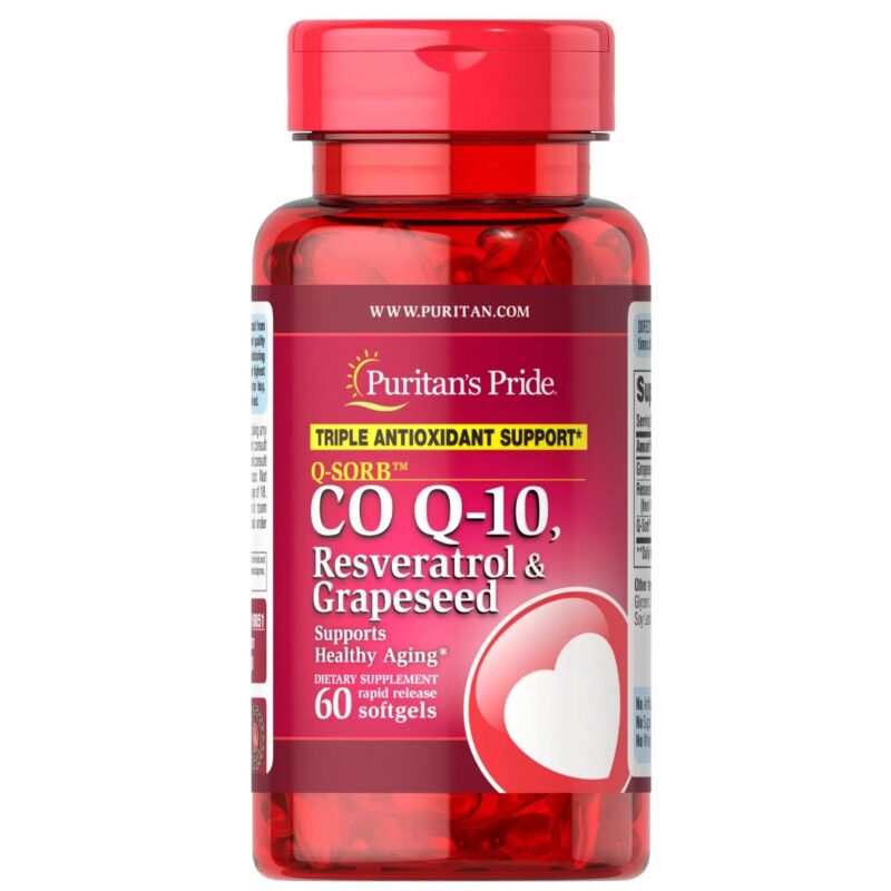 Coenzima Q-10 Resveratrol si Seminte de Struguri-60 capsule