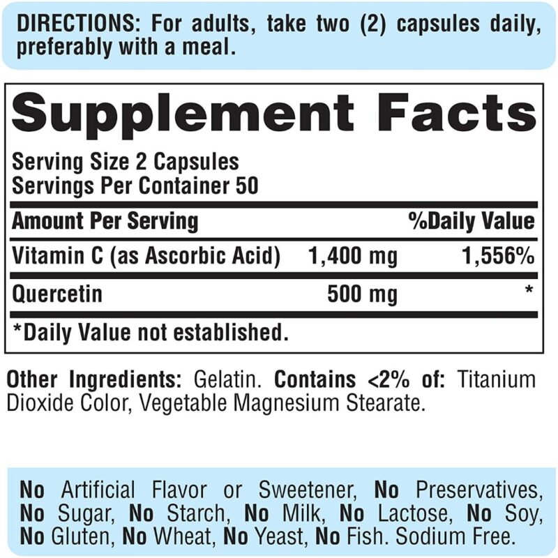 Quercetin Plus Vitamina C-100 capsule