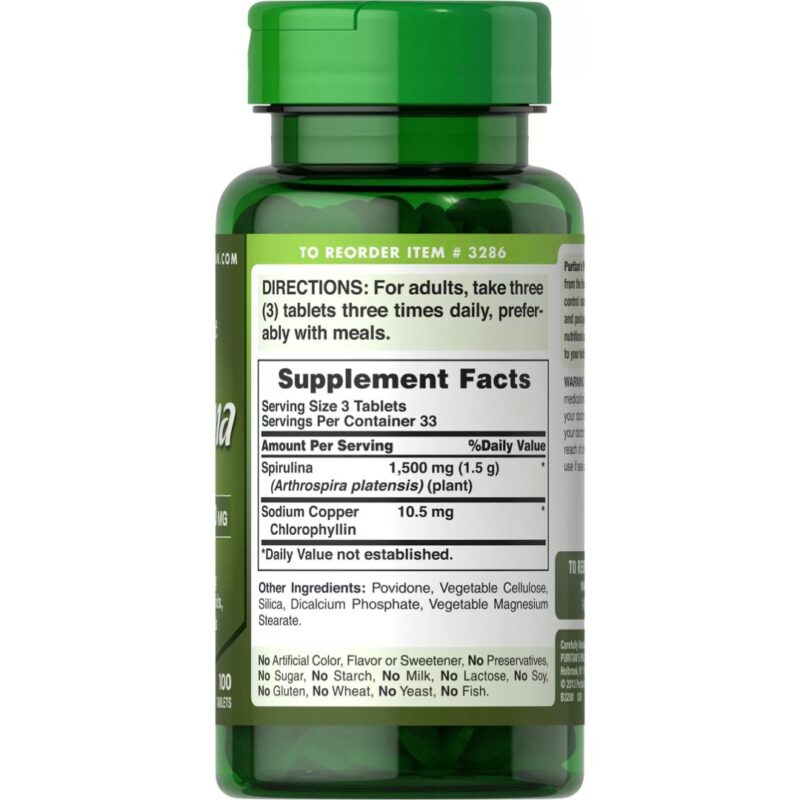 Spirulina 500 mg-100 capsule
