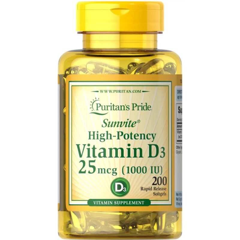 Vitamina D 3 1000 IU, 200 capsule | Puritan’s Pride