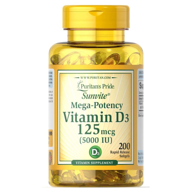 Vitamina D 3 5000 IU, 200 capsule | Puritan’s Pride