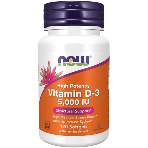 Vitamina D 3 5000 IU, 120 capsule | Now Food