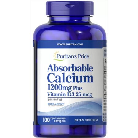Calciu Absorbabil 1200 mg cu Vitamina D, 100 capsule | Puritan’s Pride