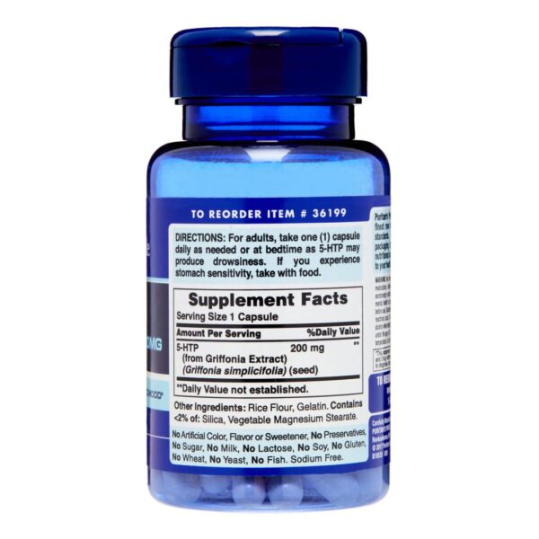 5-HTP Griffonia Simplicifolia 200 mg, 60 capsule | Puritan’s Pride