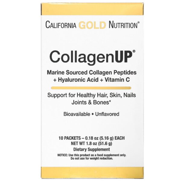 Collagen UP-Peptide de Colagen Marin Hidrolizat, Acid Hialuronic și Vitamina C-10 plicuri