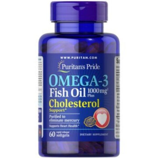 Omega-3 Plus Ulei de pește, Colesterol Suport-60 capsule