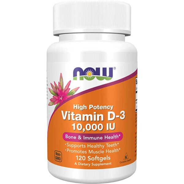 Vitamina D 3 10.000 IU, 120 capsule| Now Food