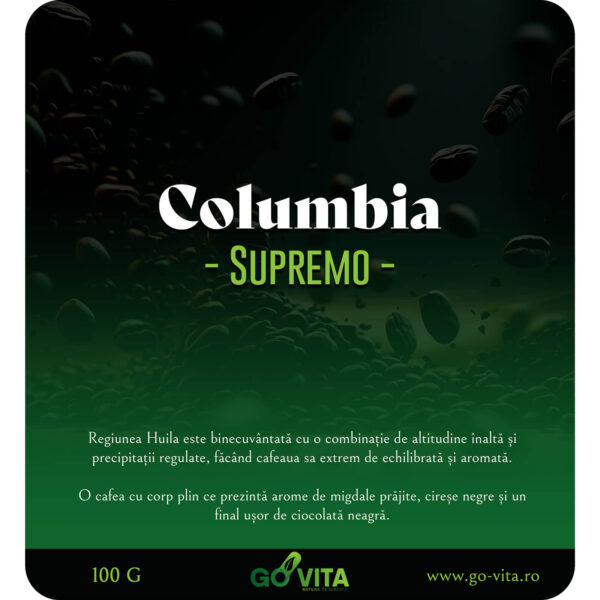 Cafea Columbia Supremo Go Vita - 100 g